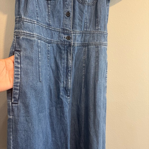 J. Crew Point Sur Patch-Pocket Utility Blue Denim Short Sleeve Jumpsuit Size 4 - Picture 6 of 8